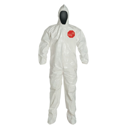 Buy TYCHEM 4000 COVERALL, ATTACHED HOOD AND SOCK, ELASTIC WRISTS, ZIPPER, STORM FLAP, WHITE, X-LARGE now and SAVE!