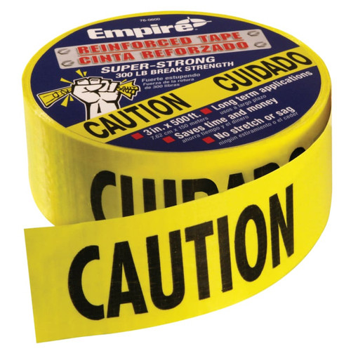 BUY SAFETY BARRICADE TAPE, 3 IN X 500 FT, YELLOW, CAUTION now and SAVE!