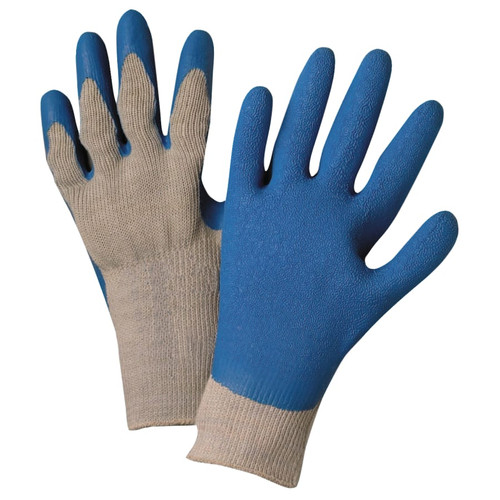 BUY LATEX COATED GLOVES, LARGE, BLUE/GRAY now and SAVE!