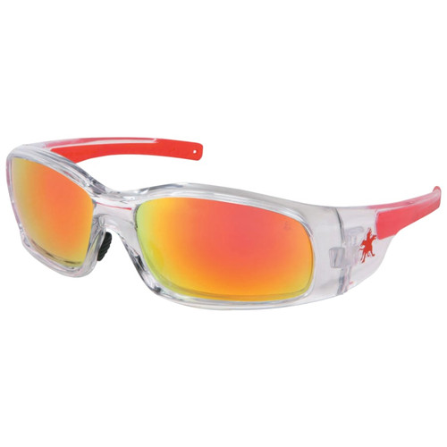 Buy SWAGGER SAFETY GLASSES, FIRE MIRROR LENS, DURAMASS HARD COAT, CLEAR/RED FRAME now and SAVE!