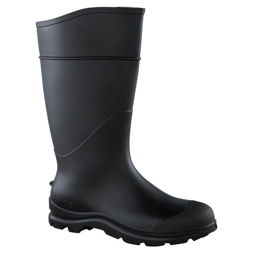 BUY CT ECONOMY KNEE BOOTS, PLAIN TOE, SIZE 10, 16 IN H, PVC, BLACK now and SAVE!