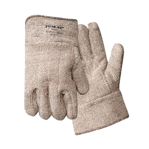 BUY JOMAC BROWN AND WHITE SAFETY CUFF GLOVES, TERRY CLOTH, X-LARGE, UNLINED now and SAVE!