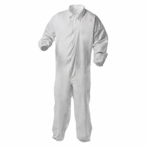 Buy KLEENGUARD A35 ECONOMY LIQUID & PARTICLE PROTECTION COVERALLS, ZIPPER FRONT/ELASTIC WRISTS/ANKLES, WHITE, 2XL now and SAVE!