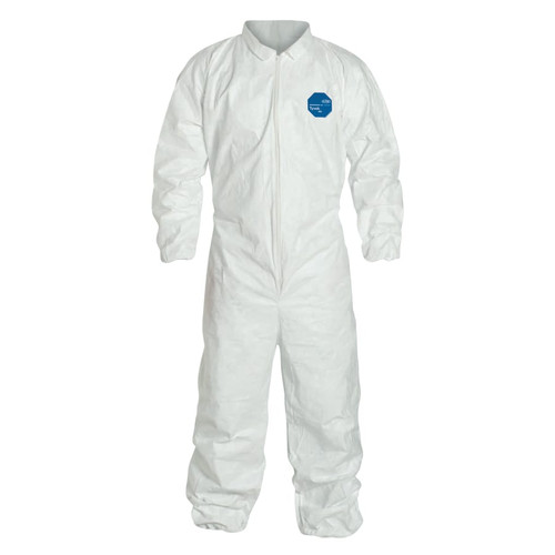 Buy TYVEK 400 COVERALL, SERGED SEAMS, COLLAR, ELASTIC WAIST, ELASTIC WRISTS AND ANKLES, ZIPPER FRONT, STORM FLAP, WHITE, MEDIUM now and SAVE!