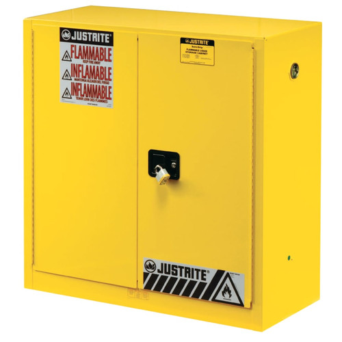 BUY YELLOW SAFETY CABINETS FOR FLAMMABLES, MANUAL-CLOSING CABINET, 45 GALLON now and SAVE!