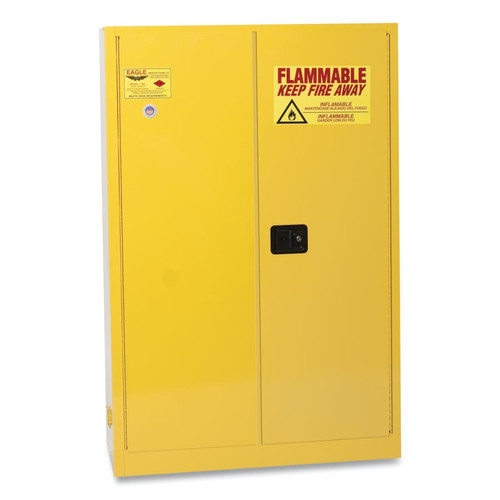 BUY FLAMMABLE LIQUID STORAGE CABINET, MANUAL-CLOSING , 45 GALLON, YELLOW now and SAVE!