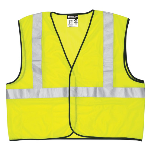 Buy CLASS II SAFETY VESTS, X-LARGE, FLUORESCENT LIME now and SAVE!