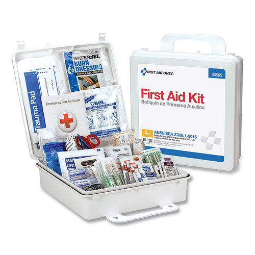 Buy 50 PERSON BULK PLASTIC FIRST AID KIT, WEATHERPROOF, WALL MOUNT, CARRY HANDLE now and SAVE!