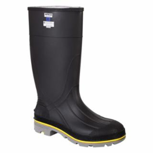 Buy XTP PVC STEEL TOE KNEE BOOTS, 15 IN H, SIZE 14, BLACK/GRAY/YELLOW now and SAVE!