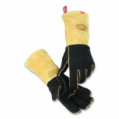 Buy 1852 DEERSKIN WOOL LINED MIG/STICK WELDING GLOVES, LARGE, BLACK/GOLD, GAUNTLET CUFF now and SAVE!