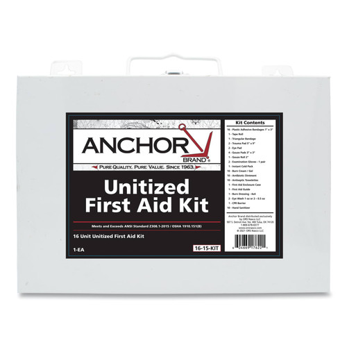 Buy 16 PERSON FIRST AID KIT, ANSI, UNITIZED, STEEL CASE now and SAVE!