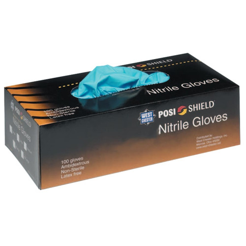 BUY WEST CHESTER POSISHIELD INDUSTRIAL GRADE POWDER-FREE NITRILE GLOVES, 4 MIL, LARGE, BLUE now and SAVE!