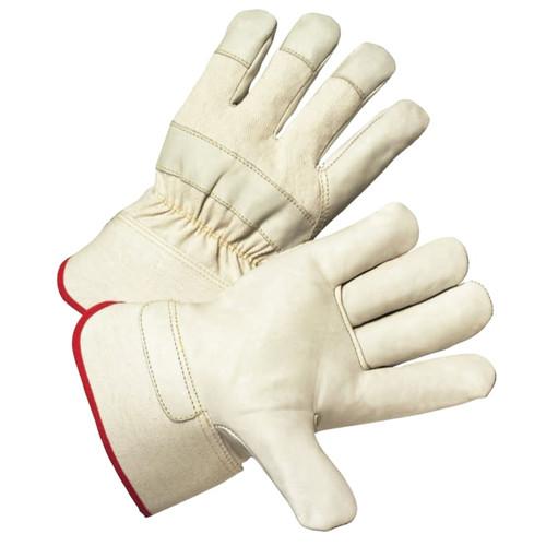 BUY LEATHER PALM GLOVES, X-LARGE, GRAIN COWHIDE, CANVAS, WHITE now and SAVE!