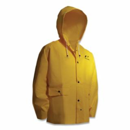 Buy TUFTEX RAIN JACKET, ATTACHED HOOD, 0.30 MM THICK, PVC, YELLOW, 2X-LARGE now and SAVE!