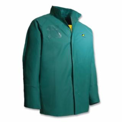 Buy CHEMTEX JACKET WITH HOOD SNAPS, 5X-LARGE, PVC, GREEN now and SAVE!