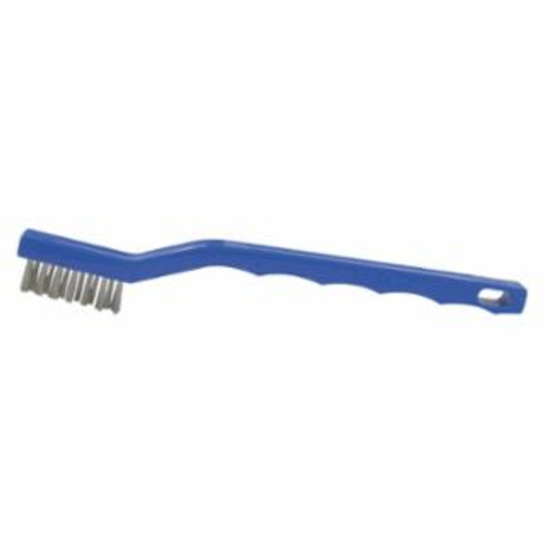 Buy SMALL HAND SCRATCH BRUSH, 7-1/2 IN, 3 X 7 ROWS, STAINLESS STEEL WIRE, CURVED PLASTIC HANDLE now and SAVE!