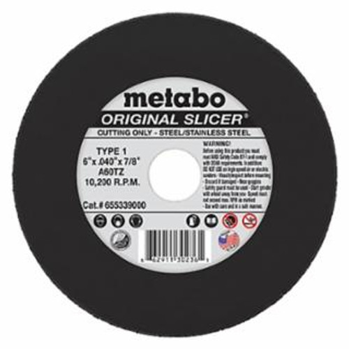 Buy ORIGINAL SLICER CUTTING WHEEL, TYPE 1, 6 IN DIA, 0.040 IN THICK, 60 GRIT, ALUMINUM OXIDE now and SAVE!