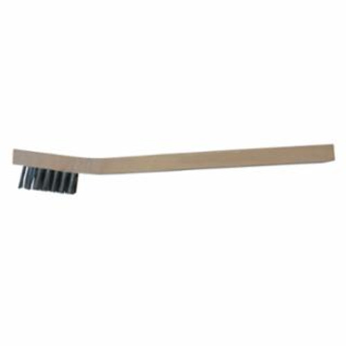 Buy INSPECTION BRUSH, 3 X 7 ROWS, STAINLESS STEEL BRISTLES, CURVED WOOD HANDLE now and SAVE!