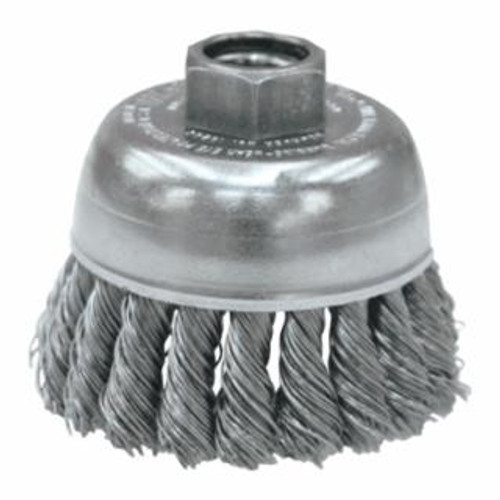 Buy SINGLE ROW HEAVY-DUTY KNOT WIRE CUP BRUSH, 2-3/4 IN DIA, 5/8-11 UNC, 0.02 STEEL WIRE now and SAVE!