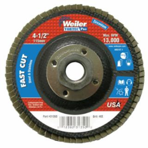 Buy VORTEC PRO ABRASIVE FLAP DISC, 4-1/2 IN DIA, 40 GRIT, 5/8 IN-11, 13000 RPM, TYPE 29 now and SAVE!