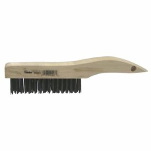Buy SHOE HANDLE SCRATCH BRUSH, 10 IN, 4 X 16 ROWS, STEEL WIRE, WOOD HANDLE now and SAVE!