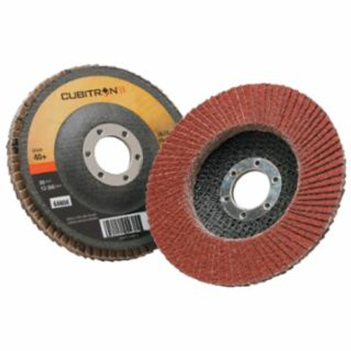 Buy CUBITRON II FLAP DISC 967A, 4-1/2 IN DIA, 40 GRIT, 7/8 IN ARBOR, 13,300 RPM, TYPE 27 now and SAVE!