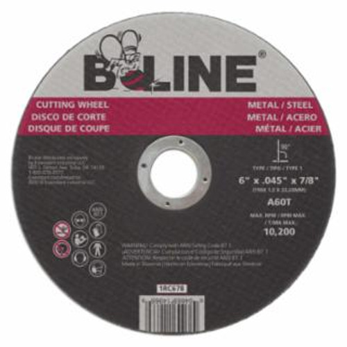 Buy CUTTING WHEEL, 6 IN DIA, 0.045 IN THICK, 7/8 IN ARBOR, 60 GRIT, ALUM OXIDE now and SAVE!
