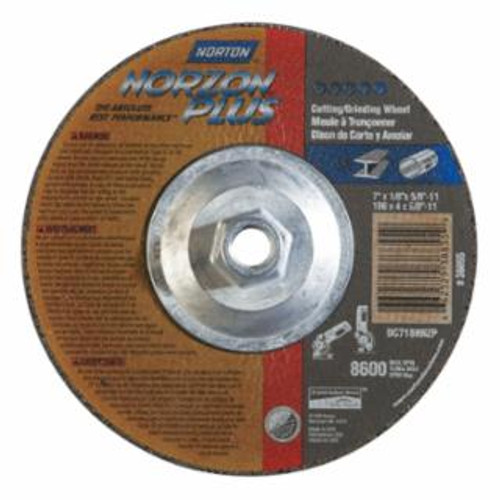 Buy TYPE 27 NORZON PLUS DEPRESSED CENTER WHEEL, 7 IN DIA, 1/8 IN THICK, 5/8 IN ARBOR, 24 GRIT now and SAVE!