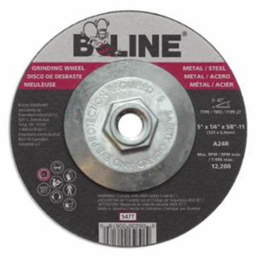 Buy DEPRESSED CENTER GRINDING WHEEL, 5 IN DIA, 1/4 IN THICK, 5/8 IN-11 ARBOR, 24 GRIT, ALUMINUM OXIDE now and SAVE!