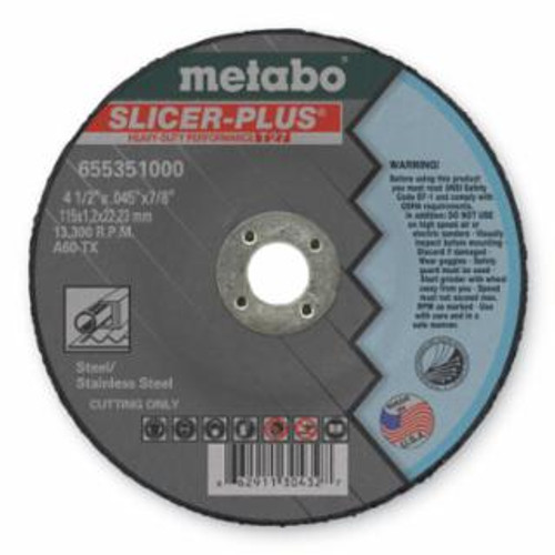 Buy SLICER PLUS CUTTING WHEEL, TYPE 27, 4 1/2 IN DIA, .045 IN THICK, 60 GRIT now and SAVE!
