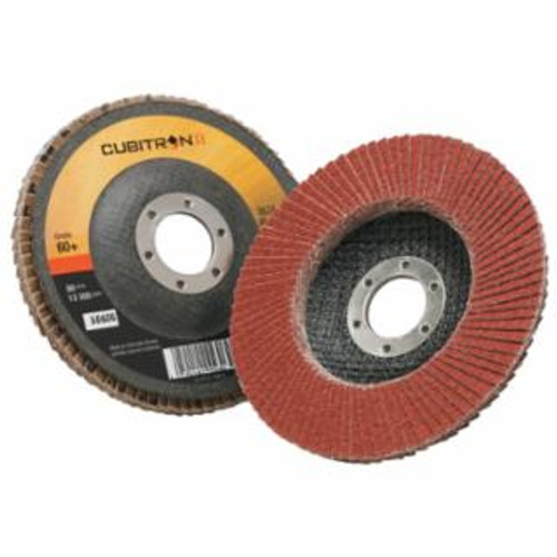 Buy CUBITRON II FLAP DISC 967A, 4-1/2 IN DIA, 60 GRIT, 7/8 IN ARBOR, 13,300 RPM, TYPE 27 now and SAVE!