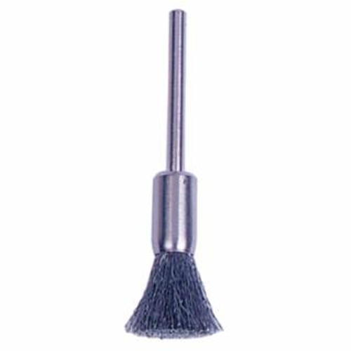 Buy MINIATURE STEM-MOUNTED END BRUSH, STAINLESS STEEL, 5/16 IN DIA X 0.005 IN WIRE, 25000 RPM now and SAVE!