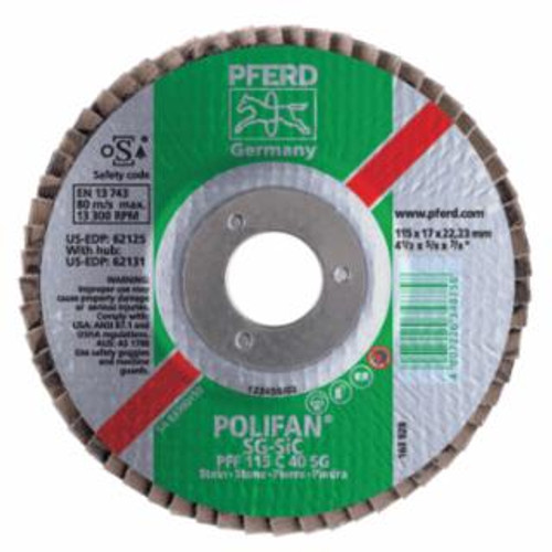 Buy TYPE 27 POLIFAN SG FLAP DISC, 7 IN DIA, 40 GRIT, 5/8 IN-11, 8500 RPM now and SAVE!