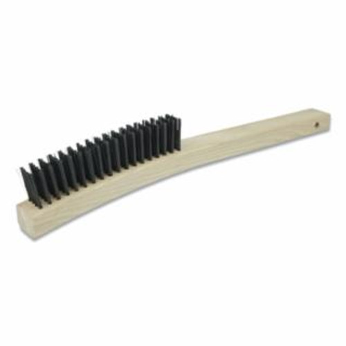 Buy HAND SCRATCH BRUSH, 14 IN L, 4 X 18 ROWS,STEEL BRISTLES, CURVED HANDLE now and SAVE!