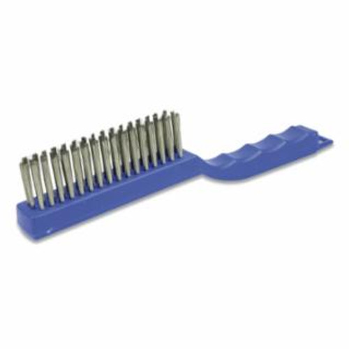 Buy SHOE HANDLE SCRATCH BRUSH, 11 IN, 4 X 16 ROWS, STAINLESS STEEL WIRE, PLASTIC HANDLE now and SAVE!