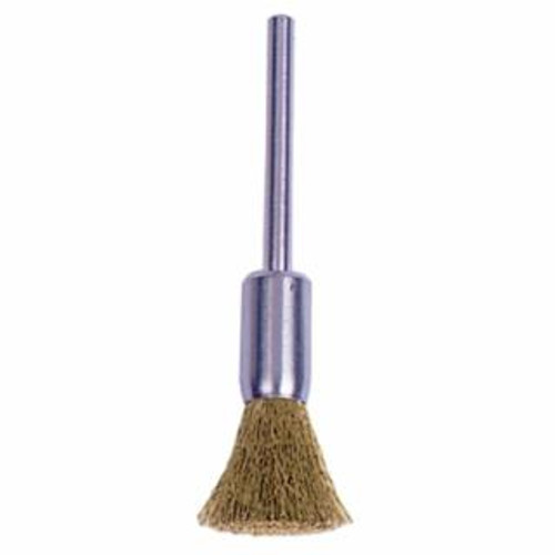 Buy MINIATURE STEM-MOUNTED END BRUSH, STAINLESS STEEL, 3/16 IN X 0.003 IN, 37,000 RPM now and SAVE!