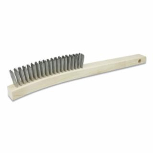 Buy HAND SCRATCH BRUSH, 6 IN, 4 X 18 ROWS, STAINLESS STEEL BRISTLES, CURVED HANDLE now and SAVE!