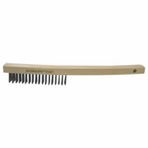 Buy ECONOMY SCRATCH BRUSHES, 14 IN, 4 X 18 ROWS, STEEL WIRE, CURVED HARDWOOD HANDLE now and SAVE!