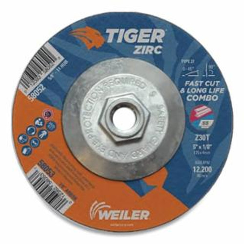 Buy TIGER ZIRC COMBO WHEEL, 7 X 1/8 IN, 5/8 IN-11 ARBOR, TYPE 27 now and SAVE!
