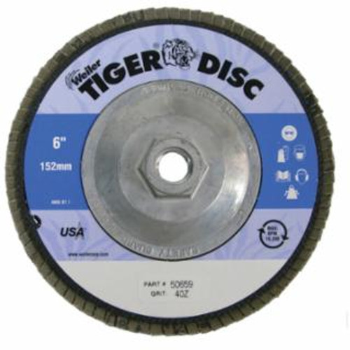 Buy TIGER DISC ABRASIVE FLAP DISCS, 6 IN,40 GRIT, 5/8 ARBOR, 10,200 RPM now and SAVE!
