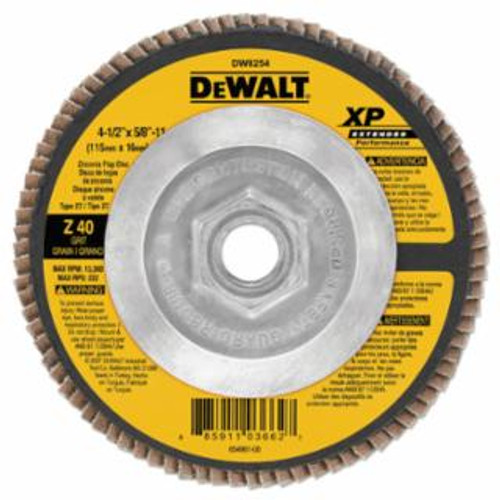 Buy XP EXTENDED PERFORMANCE FLAP DISC, 4-1/2 IN, 40 GRIT, 5/8 IN - 11 ARBOR, 13300 RPM, TYPE 27 now and SAVE!