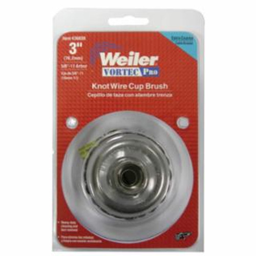 Buy VORTEC PRO KNOT WIRE CUP BRUSH, 3 IN DIA., 5/8-11 ARBOR, .02 IN CARBON STEEL WIRE now and SAVE!