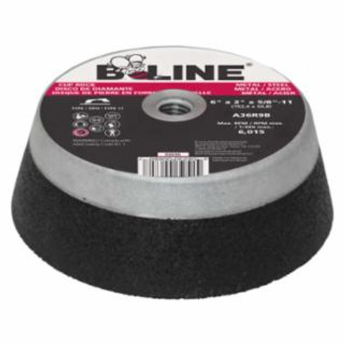 Buy CUP WHEEL, 6 IN DIA, 2 IN THICK, 5/8 IN-11 ARBOR, 36 GRIT, ALUM OXIDE now and SAVE!