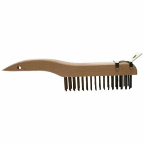 Buy SHOE HANDLE SCRATCH BRUSHES, 10 1/4", 4X16 ROWS, CARBON STEEL WIRE, WOOD HANDLE now and SAVE!