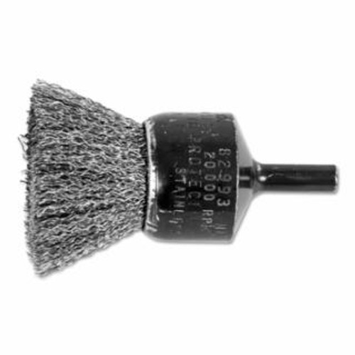 Buy STANDARD DUTY CRIMPED END BRUSHES, STAINLESS STEEL, 20,000 RPM, 1" X 0.01 now and SAVE!