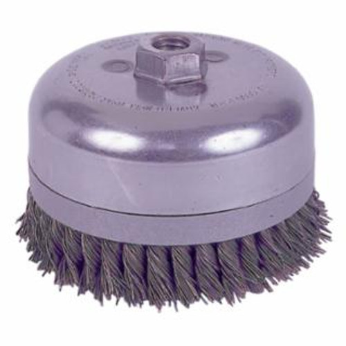 Buy EXTRA HEAVY DUTY KNOT WIRE CUP BRUSH, 4 IN DIA., 5/8-11 UNC ARBOR, 0.026 WIRE now and SAVE!