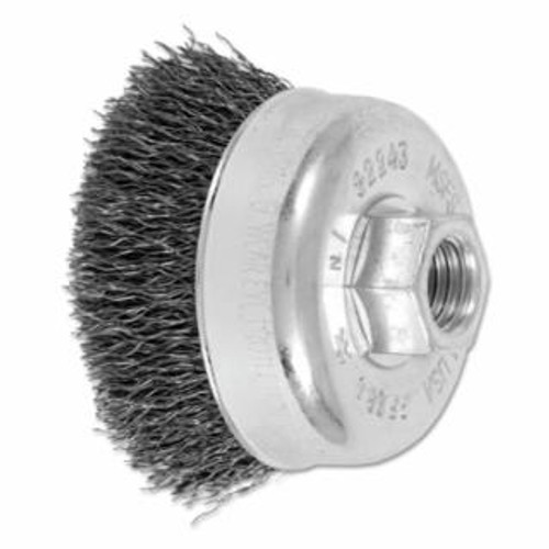 Buy MINI CRIMPED CUP BRUSH, 2-3/4 IN DIAMETER, 5/8 IN -11 ARBOR, 0.014 IN STEEL WIRE now and SAVE!