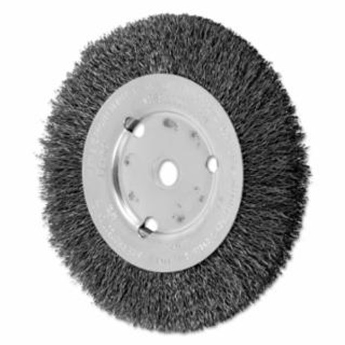 Buy NARROW FACE CRIMPED WIRE WHEEL BRUSH, 6 D X 5/8 W, .014 CARBON STEEL, 8,000 RPM now and SAVE!