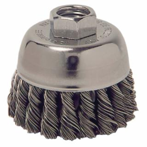 Buy SINGLE ROW HEAVY-DUTY KNOT WIRE CUP BRUSH, 2-3/4 IN DIA., M14 X 2, .014 STEEL now and SAVE!