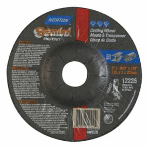 Buy GEMINI RIGHTCUT DEPRESSED CENTER CUT-OFF WHEEL, 5" DIA, .045" THICK, 7/8 IN now and SAVE!